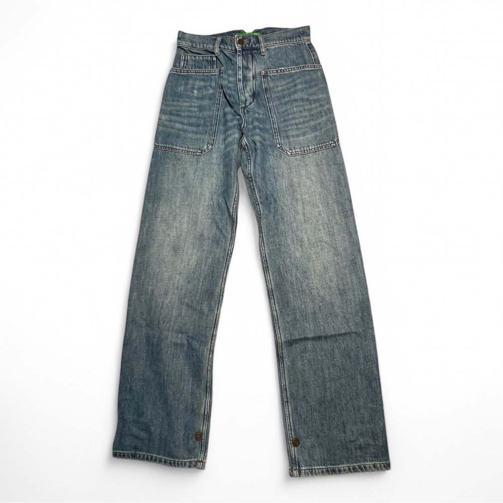 Free People X Sandrine Rose New Wide Leg distressed Denim Jeans 27